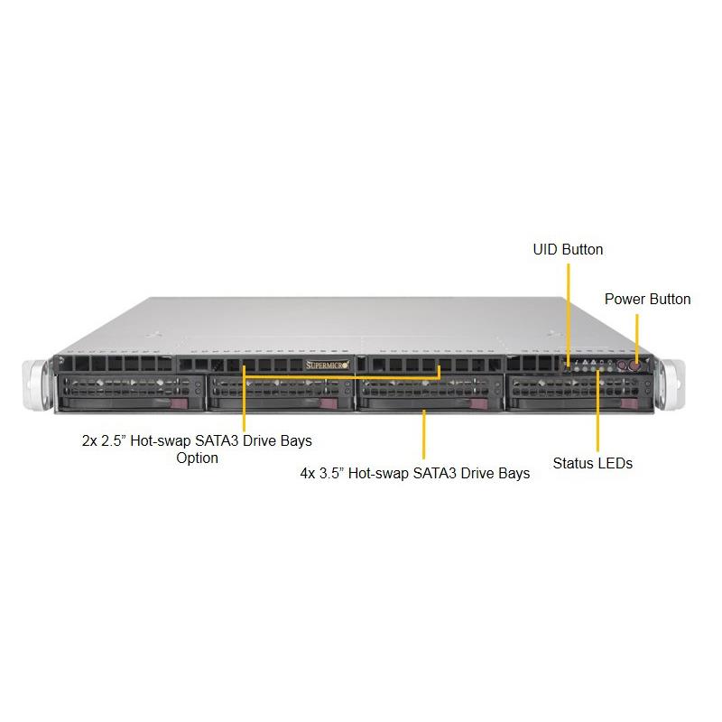 Supermicro CSE-815TQC-R504WB 1U Rackmount Chassis 500W Power Supply