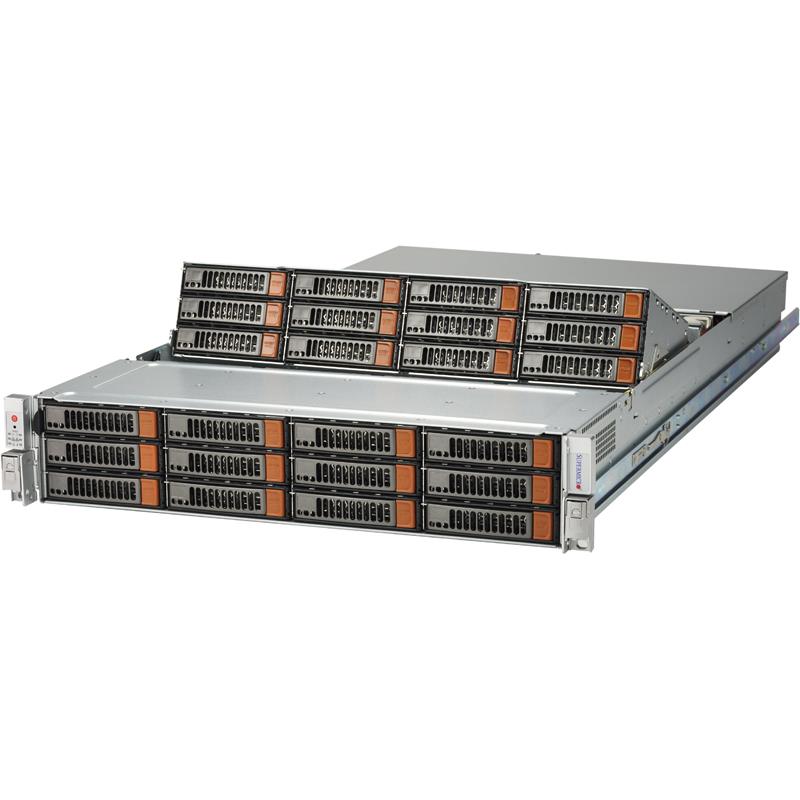 Supermicro CSE-826SE1C-R1K02JBOD 2U Double JBOD Storage Rackmount Chassis 800/1000W Power Supply