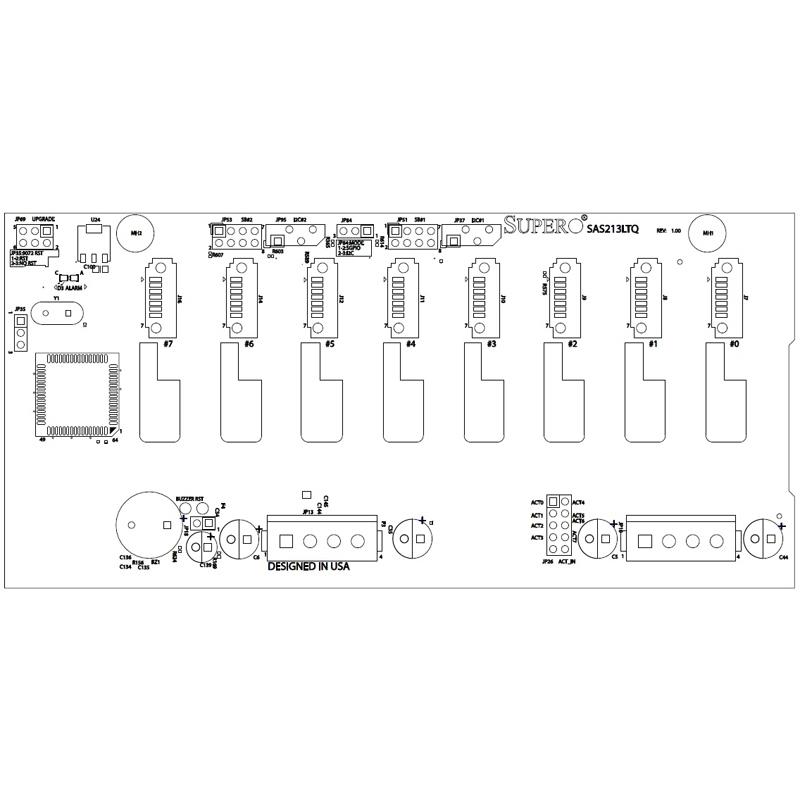 Supermicro BPN-SAS-213LTQ 2U 8x SAS/SATA HDD UIO Chassis Backplane