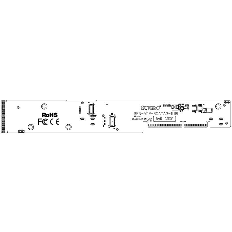 Supermicro BPN-ADP-8SATA3-1UBL Backplane 8-port SATA3 Left 1U Adapter Card for BigTwin