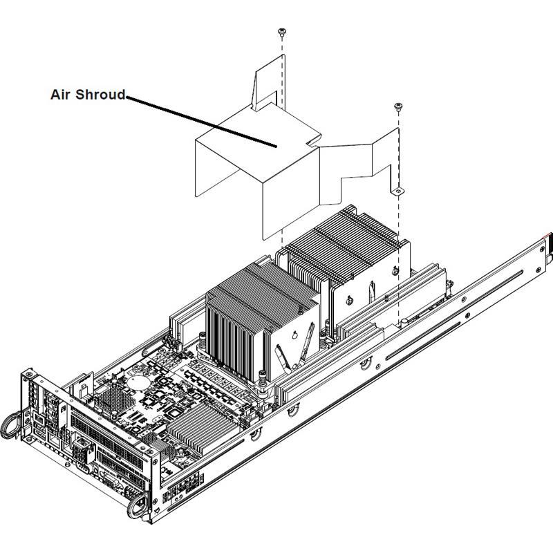 Supermicro MCP-310-82717-0B SC827HD Air Shroud - Bigger Size to Support 135W CPU X9DRT-HF
