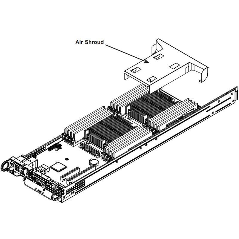 Supermicro MCP-310-21703-0B Air Shroud TwinPro, for Chassis SC217HQ+ and SC827HQ+ X10 mylay
