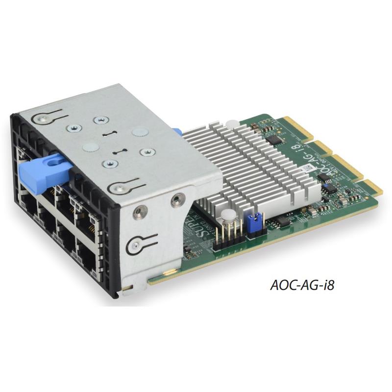 Supermicro AOC-AG-I8 i350 Gigabit Controller Card 8-Port RJ45 Connectors Advanced I/O Module (AIOM) OCP 3.0