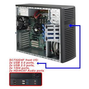 Supermicro CSE-732D4F-903B Mid-Tower Chassis PS2/ATX 900W Multiple Outputs Power Supply