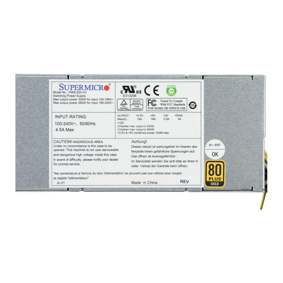 Supermicro PWS-333-1H 1U 330W 80 Plus Gold Power Supply