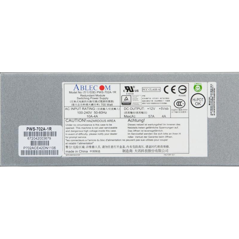 Supermicro PWS-702A-1R 1U 700W Redundant Hot-swappable 12V Power Supply