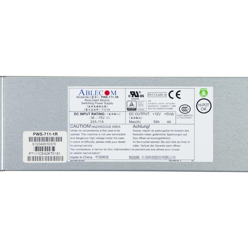 Supermicro PWS-711-1R 1U 710W DC Power Supply Module