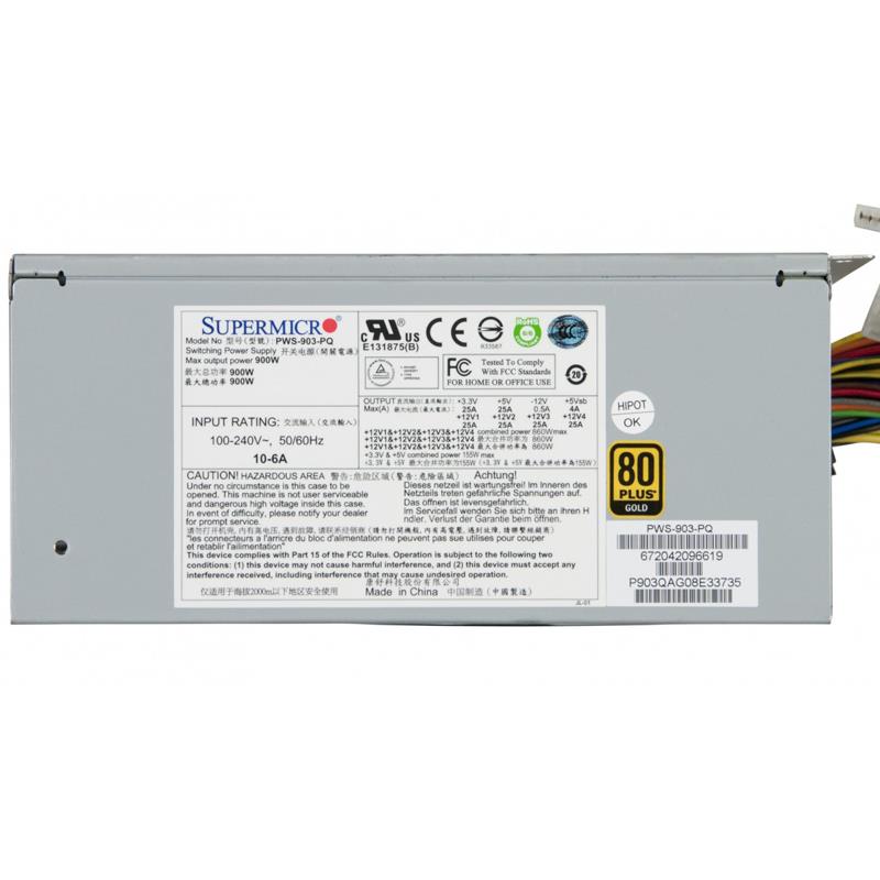 Supermicro PWS-903-PQ 900W 80 Plus Gold Certified Multi-Output PS2/ATX Power Supply