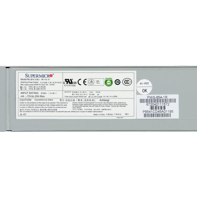 Supermicro PWS-654-1R 1U 650W 20/24pin Power Supply Module With PFC Support