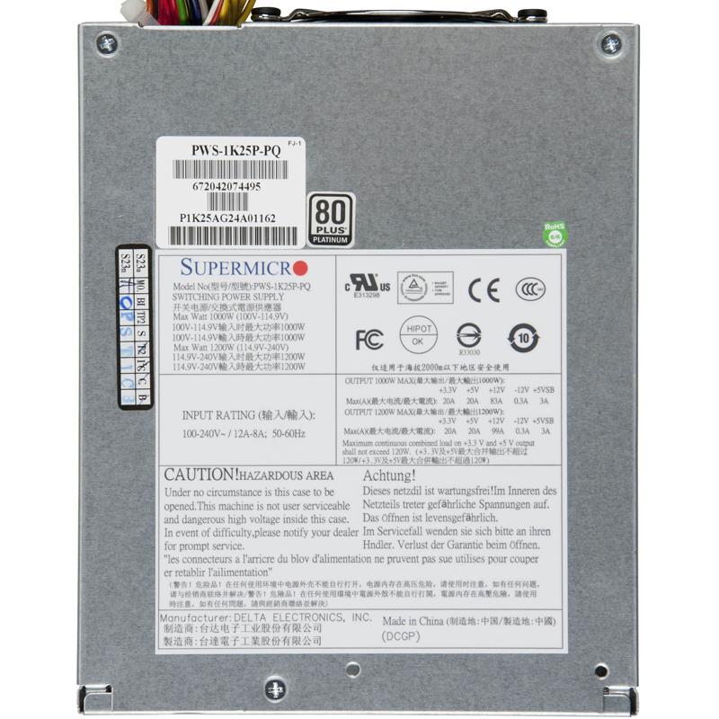 Supermicro PWS-1K25P-PQ 1200W/1000W 80+ Platinum Power Supply