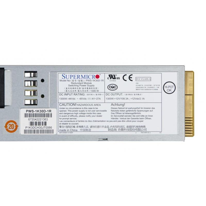 Supermicro PWS-1K30D-1R 1U 1300W Redundant Power Supply With PMBus