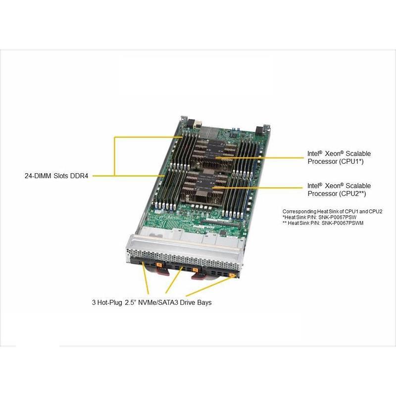 Supermicro SBI-6129P-T3N Blade Barebone Dual Processor