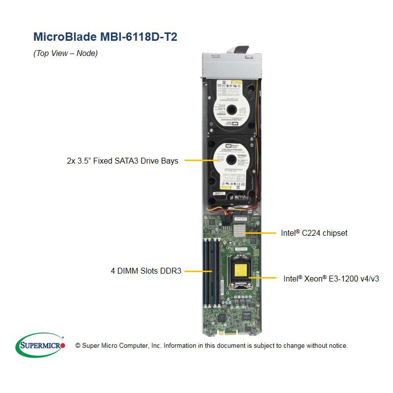 Supermicro MBI-6118D-T2-PACK MicroBlade Barebone Single Processor