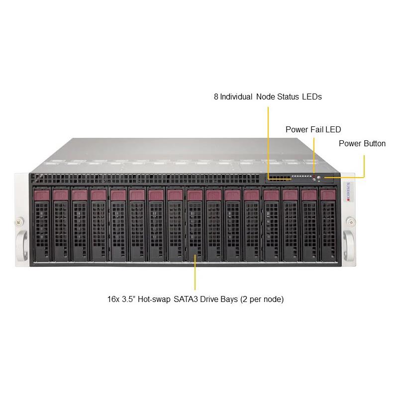 Supermicro SYS-5039MC-H8TRF MicroCloud Barebone Single CPU, 8-Node