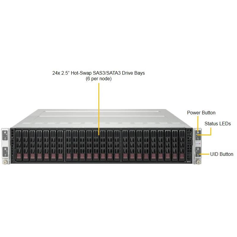 Supermicro SYS-2028TP-HC0R Twin Barebone Dual CPU, 4-Node