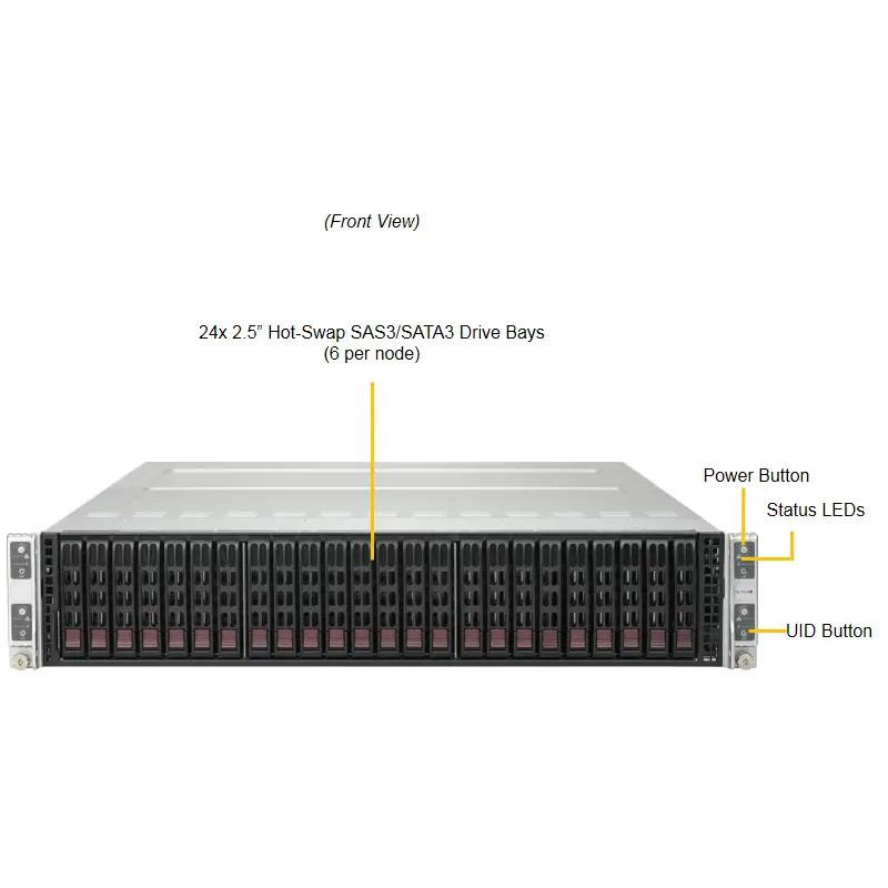 Supermicro SYS-2028TP-HC1FR Twin Barebone Dual CPU, 4-Node