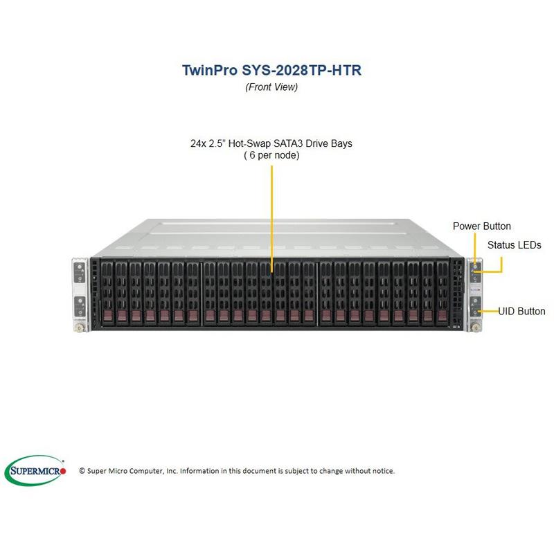 Supermicro SYS-2028TP-HTR Twin Barebone Dual CPU, 4-Node