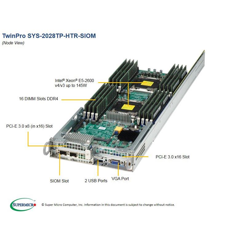 Supermicro SYS-6028TP-HTR-SIOM Twin Barebone Dual CPU, 4-Node