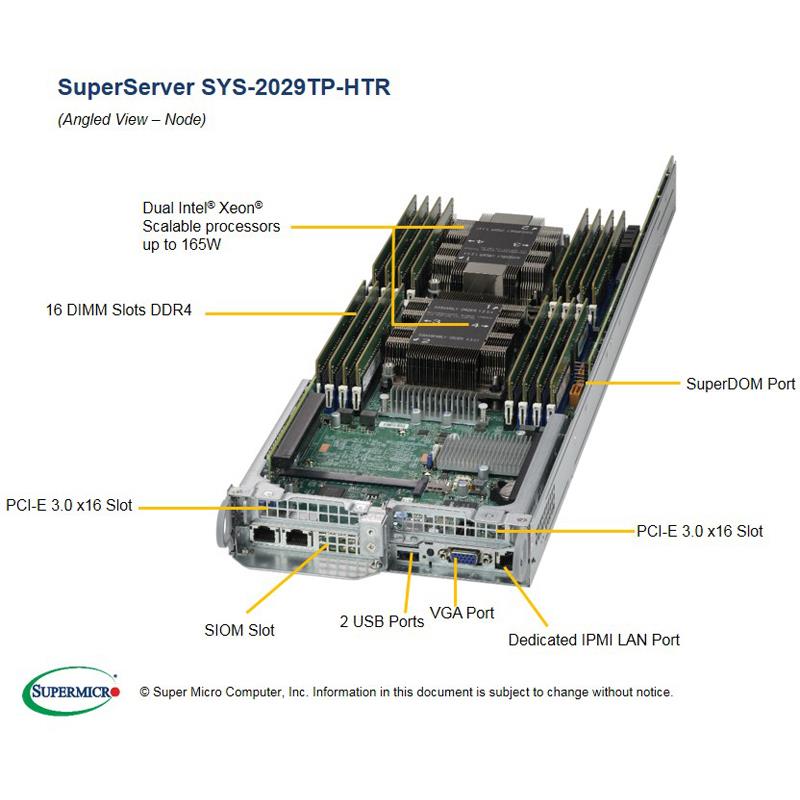 Supermicro SYS-2029TP-HTR Twin Barebone Dual CPU, 4-Node