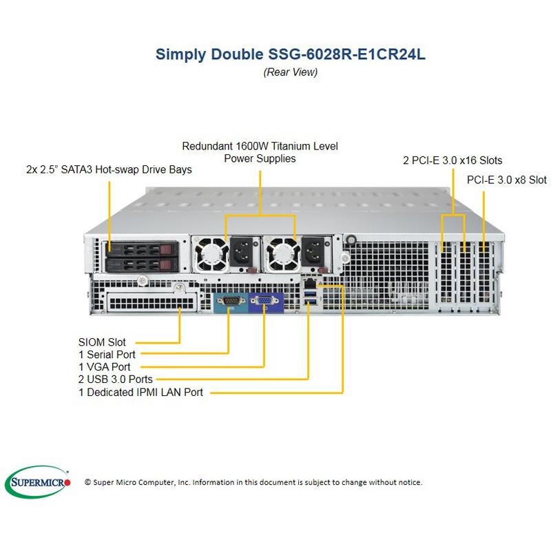 Supermicro SSG-6028R-E1CR24L 2U Storage Barebone Dual Processor