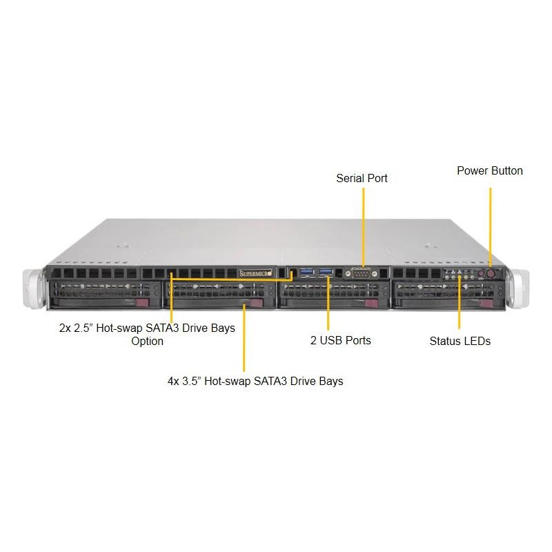 Supermicro SYS-5019S-MT 1U Barebone Single Intel Processor
