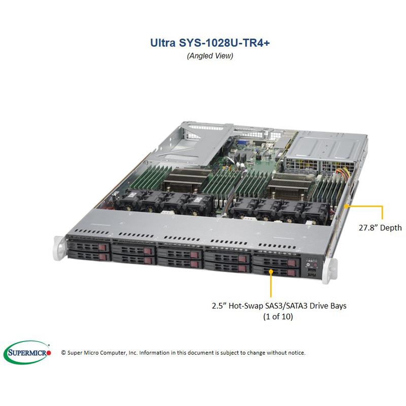 Supermicro SYS-1028U-TR4+ 1U Barebone Dual Intel Processor