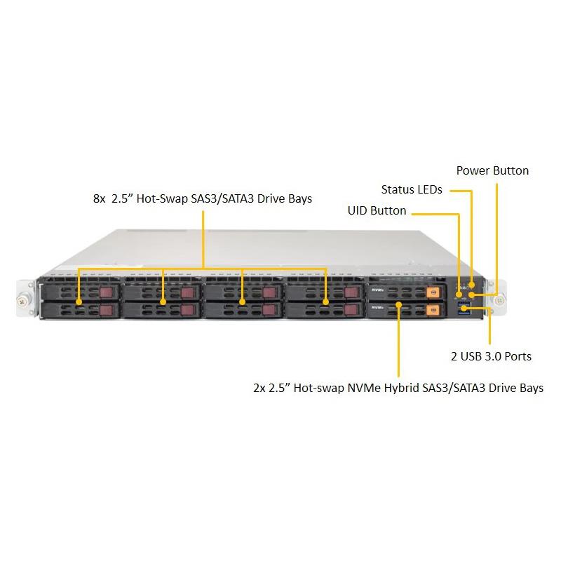 Supermicro SYS-1028U-TNRT+ 1U Barebone Dual Intel Processor