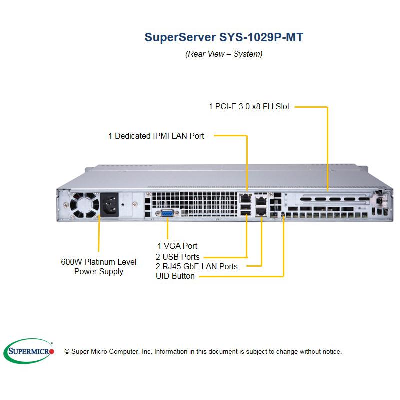 Supermicro SYS-1029P-MT 1U Barebone Dual Intel Processor