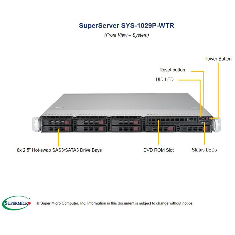 Supermicro SYS-1029P-WTR 1U Barebone Dual Intel Processor