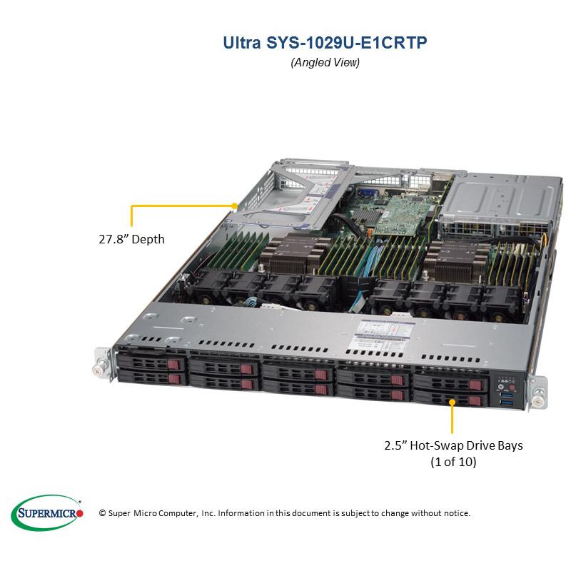 Supermicro SYS-1029U-E1CRTP 1U Barebone Dual Intel Processor