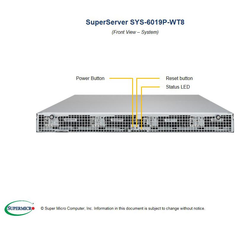 Supermicro SYS-6019P-WT8 1U Barebone Dual Intel Processor