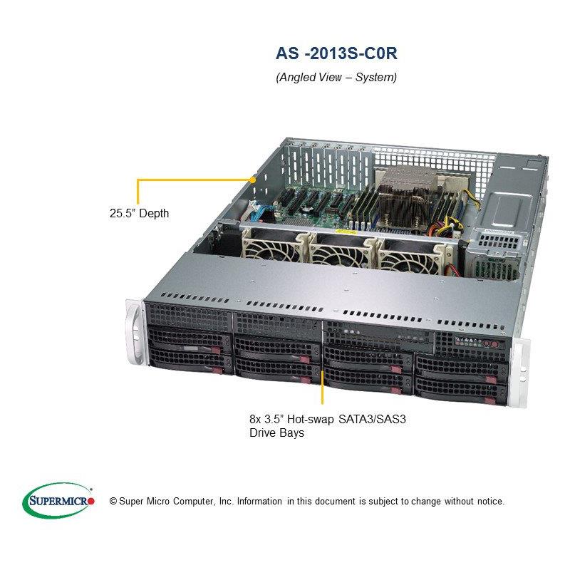 Supermicro AS-2013S-C0R 2U Barebone Single AMD Processor