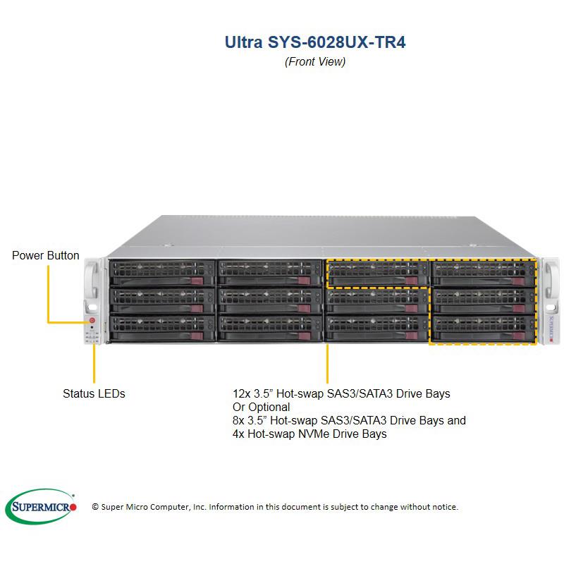 Supermicro SYS-6028UX-TR4 2U Barebone Dual Intel Processor