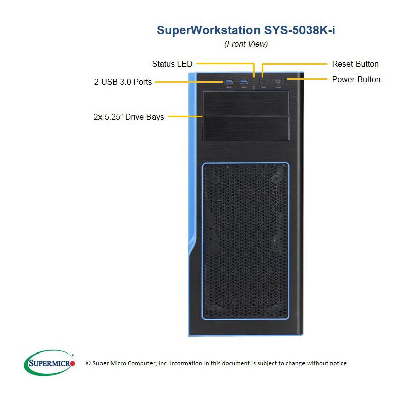 Supermicro SYS-5038K-I Mid Tower Barebone Single Processor