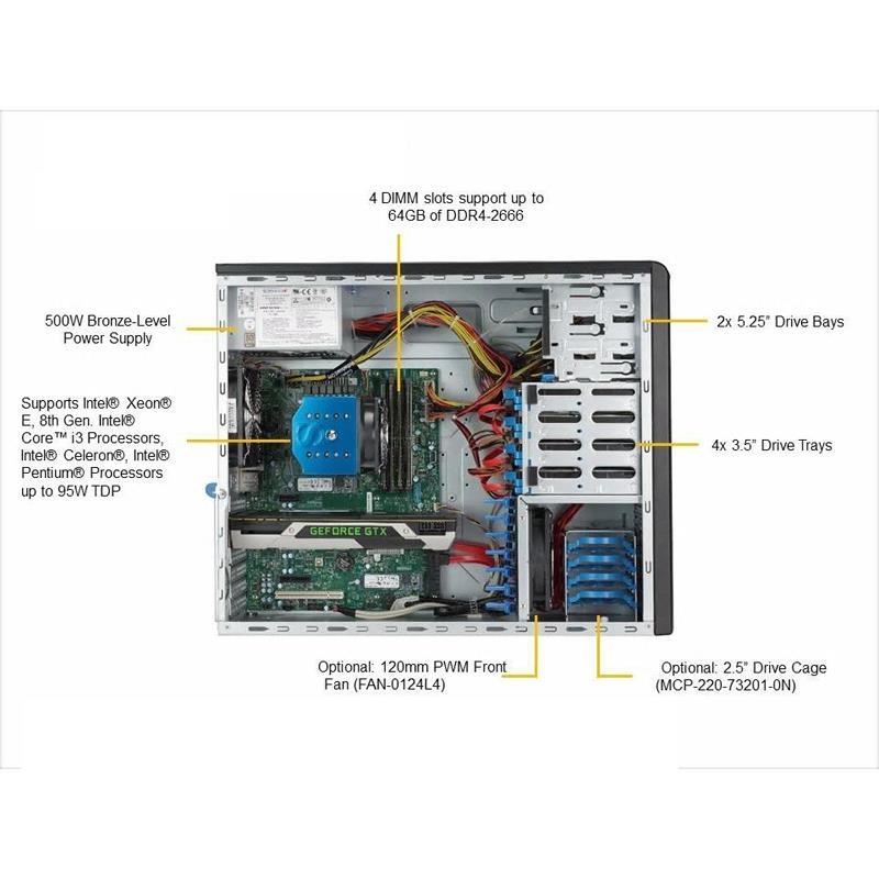 Supermicro SYS-5039C-T Mid Tower Barebone Single Processor