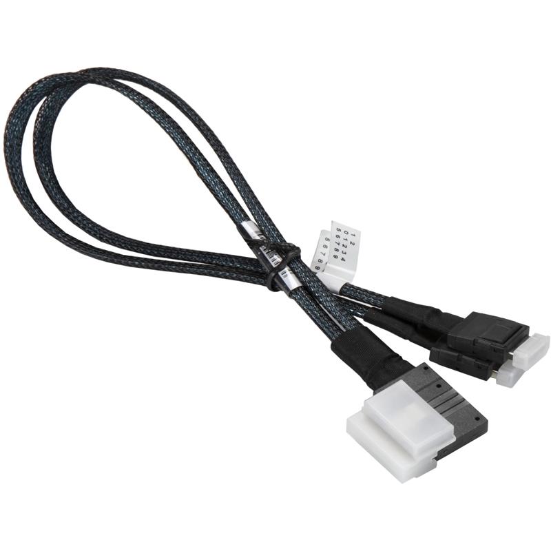 Supermicro CBL-SAST-0817 Oculink Cable For Storage Applications Slimline SAS x8 to 2x OCuLink (x4) 1.18ft (36CM)