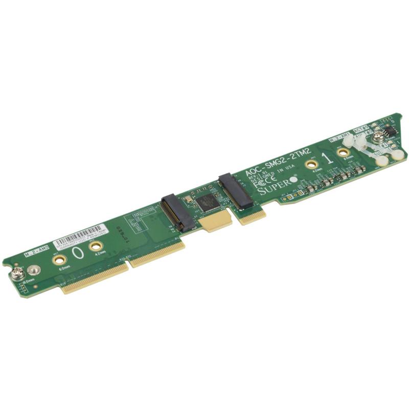 Supermicro 2-Port M.2 SATA3 RAID1 Add-on Card for 1U BigTwin, AOC-SMG2-2TM2