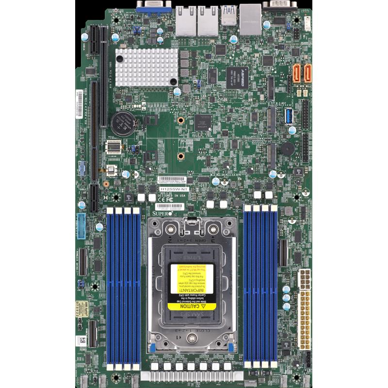 Supermicro H12SSW-NT Motherboard Proprietary WIO Socket SP3 Single AMD EPYC 7002, up to 2TB DDR4 Reg ECC 3200MHz memory in 8 DIMM slots