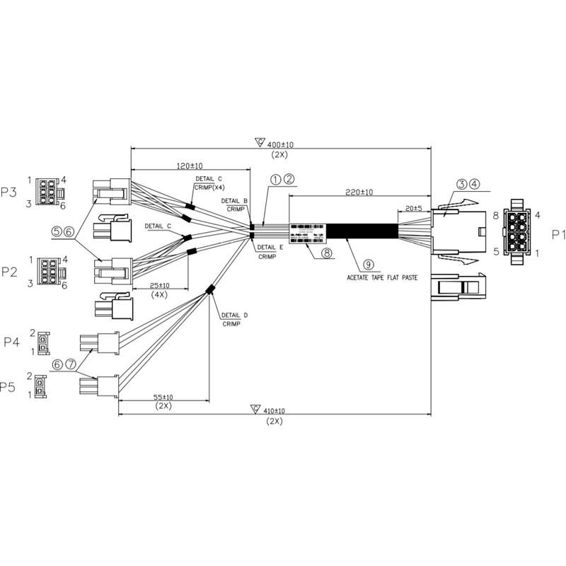 Supermicro CBLPWEX1043 Power Cable Wiredzone