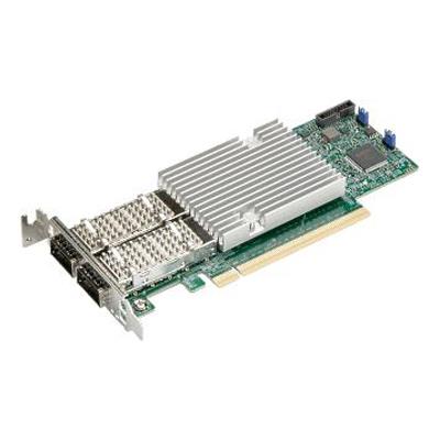 Supermicro AOC-S100GC-I2C 100GbE Ethernet Controller Card Low Profile PCIe 4.0 x16 Dual-port With QSFP28