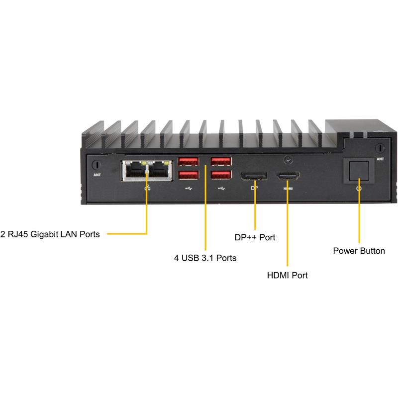 Supermicro SYS-E100-9W-H 3.5" SBC IoT Compact Barebone Embedded Intel Core i7-8665UE Processor 8th Generation
