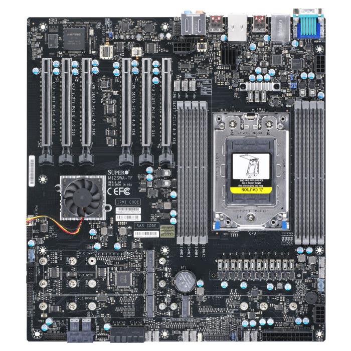 Supermicro M12SWA-TF Workstation Motherboard E-ATX Single Socket sWRX8/SP3 AMD Ryzen Threadripper PRO 5000WX/3000WX Series Processor