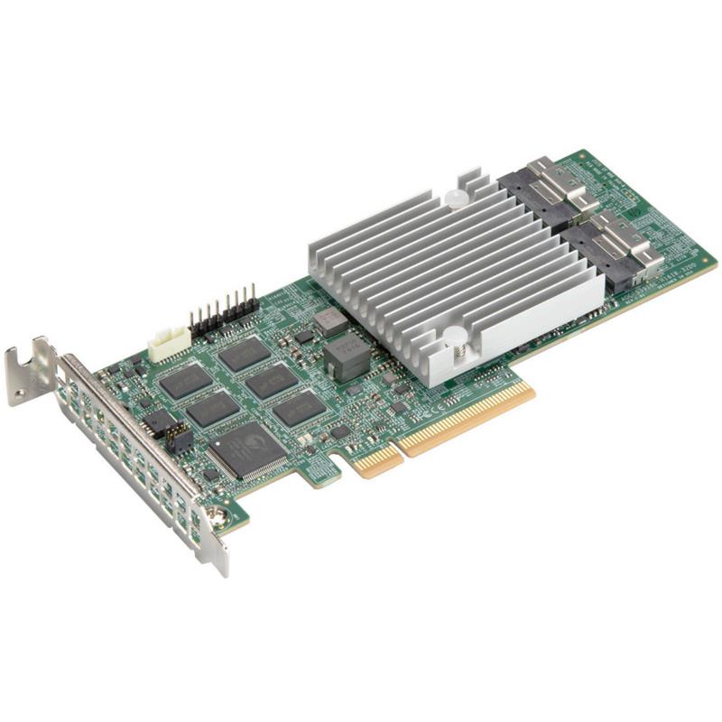Supermicro AOC-S3916L-H16IR-32DD 16-Port SAS3 12Gb/s & SATA3 6Gb/s Gen4 PCIe x8 Hardware RAID 0, 1, 5, 6, 10, 50 & 60, Broadcom 3916L