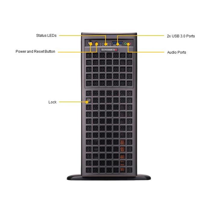 Supermicro SYS-740GP-TNRT GPU Full-Tower Barebone Dual Intel Xeon Scalable 3rd Generation Processors Up to 4TB DRAM SATA3, NVMe Dual 10GbE