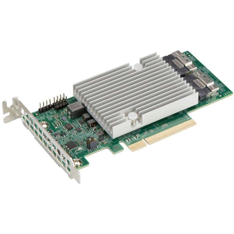 Supermicro AOC-S3816L-L16IT 16-Port SAS3 12Gb/s & SATA 6GB/s PCIe Gen4 HBA, Broadcom 3816