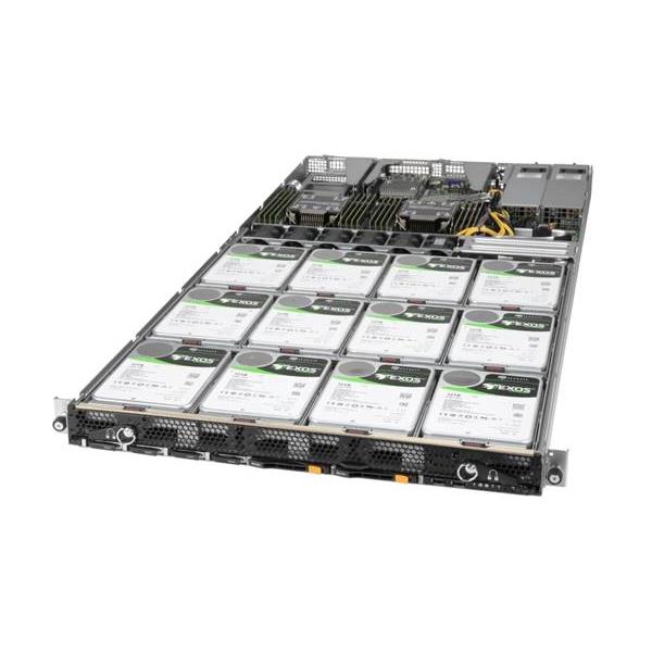 Supermicro SSG-610P-ACR12N4H MegaDC 1U Barebone Dual 3rd Gen Intel Xeon Scalable processors Up to 4TB LRDIMM/RDIMM SATA3, SAS3, M.2 NVMe OR 2x M.2 SATA3 Dual 25G SFP+, IPMI LAN port