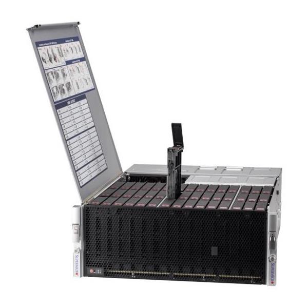 Supermicro SSG-540P-E1CTR45L Storage DP 4U Barebone Single 3rd Gen Intel Xeon Scalable processors Up to 3TB RDIMM/LRDIMM/Intel DCPMM SATA3, SAS3, M.2 Dual 10GbE, IPMI LAN port