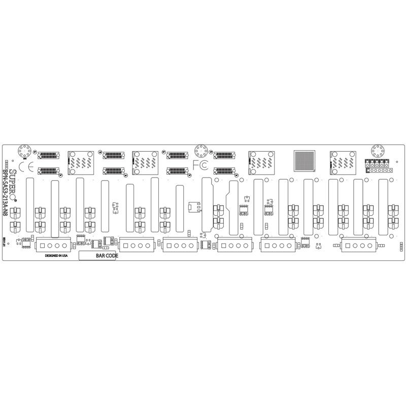 Supermicro BPN-SAS3-213A-N8 16-port Hybrid Backplane For Mainstream and GPU SuperServer