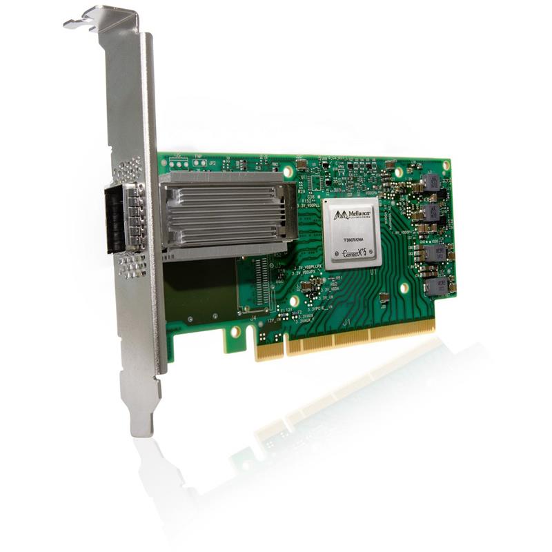 Mellanox MCX555A-ECAT ConnectX-5 VPI EDR/100GbE Adapter Plug-in Card - Gen 3 PCIe x16 Single-Port QSFP28 Connectors Optical Fiber