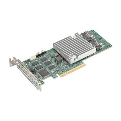Supermicro 16-Port SAS3 12Gb/s & SATA3 6Gb/s Gen4 PCIe x8 Hardware RAID 0, 1, 1E, 5, 6, 10, 50 & 60, AOC-S3916L-H16IR-32DD+
